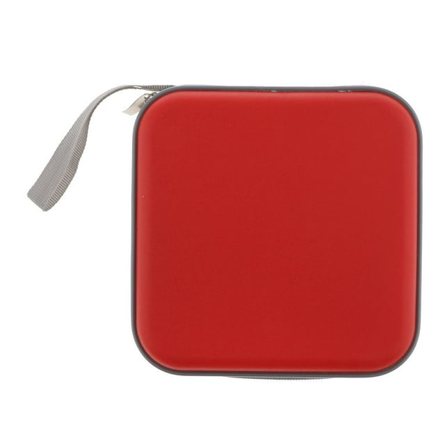 funtasica Portefeuille pour CD/DVD Capacité de 40 Disques Rangement Étui Rigide Sac Protecteur Rouge
