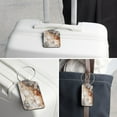thumbnail image 6 of Luggage Tag, Travel Tags, Handbag Tag - Square PU Leather 2 Pack with Privacy Cover and Stainless Steel Ring - Suitable for Travel, Backpack, Handbag [Amazon Approved] Marble Texture, 6 of 7
