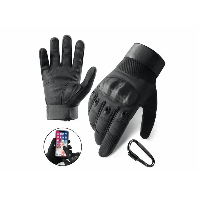 Guantes De Motociclista Xtellar Proteccion Motociclista Guantes Para Moto Guantes De Proteccion Pantalla Táctil Para Motociclista + Mosquetón Negro