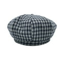 thumbnail image 3 of WITHMOONS Houndstooth Newsboy Cap - Wool 8 Panel Cabbie Baker Boy Hat Plaid Check Beret LDG1565 (Black), 3 of 4