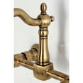 thumbnail image 4 of Kingston Brass KS2443BAL Heirloom Double-Handle Wall-Mount Bridge Kitchen Faucet, Antique Brass, 4 of 7