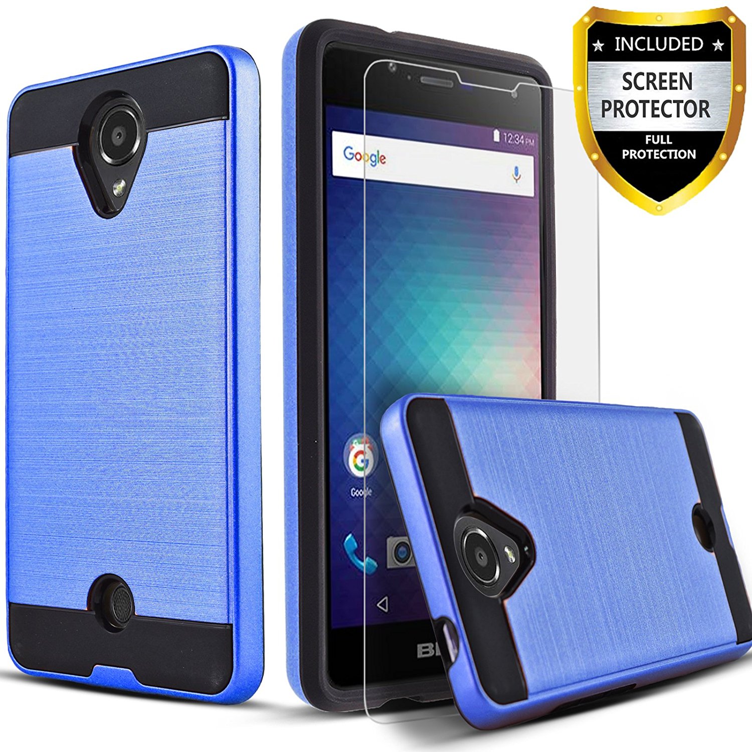 Blu R1 HD Case, 2Piece Style Hybrid Shockproof Hard Case Cover With