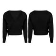 thumbnail image 4 of MSemis Women's Ballet Dance Front Knot Knitted Wrap Tops Sweater, 4 of 4