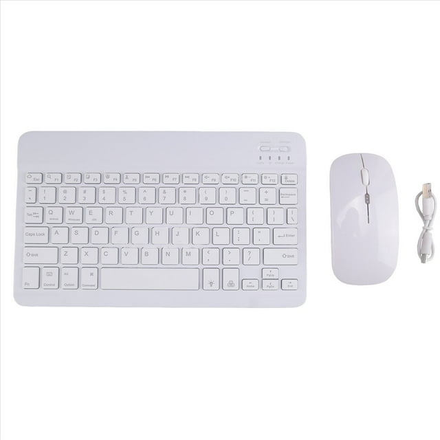 Teclado y Mouse Inalámbricos de 10 Pulgadas, Kit Combinado de Teclado y Mouse Bluetooth Recargable con Retroiluminación RGB,