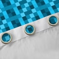 thumbnail image 4 of Feelyou Blue Square Black Out Curtains, Pixel Grid Miners Curtains Pack of 2 (42x63 Each), 4 of 6
