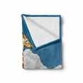 thumbnail image 2 of Animal Soft Flannel Fleece Throw Blanket, Romantic Couple Giraffes on Clouds Happy Lovers Valentines Art Style Display, Cozy Plush for Indoor and Outdoor Use, 60" x 80", White Blue, by Ambesonne, 2 of 6