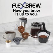Hamilton Beach FlexBrew Coffee Maker, K Cup Pod Compatible Single Serve Coffee Maker & 12-Cup Coffee Pot, Black