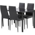 thumbnail image 1 of Modern Black Dining RoomTable Set of 4 - Perfect for Small Spaces - Upholstery Faux Leather - Sleek and Stylish Design - Ideal for Kitchen, and Breakroom (Set of 4 with TableBlack), 1 of 6