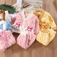 thumbnail image 3 of 2024 New Autumn Winter Baby Girl 2PCS Clothes Set Cotton Rabbit Pockets Thick Warm Coat Solid Velvet Jogger Pant Kid Girl Outfit (as picture,2-3Y  100), 3 of 5