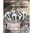 thumbnail image 4 of Outdoor Tablecloth Animal Skin Round Patio Tablecloths 60 Inch, Waterproof Outside Table Cloths with Umbrella Hole and Zipper, Black White Stripes Summer Table Cover for Outdoor Tables Garden, 4 of 6