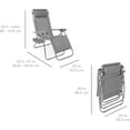 thumbnail image 2 of Set of 2 Adjustable Steel Mesh Zero Gravity Lounge Chair Recliners w/Pillows and Cup Holder Trays - Dove Gray, 2 of 13