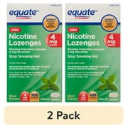 (2 pack) Equate Mini Nicotine Lozenges, 4 mg, Mint Flavor, 108 Count