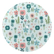 Outdoor Waterproof Tablecloth with Umbrella Hole and Zipper,Botanical Leaves Floral Round Reusable Durable Decor Table Cover for Party Picnic Patio 60×60 Inch