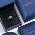 thumbnail image 5 of Gem Stone King 10K White Gold Swiss Blue Topaz and Yellow Sapphire 3-Stone Ring for Women | 1.77 Cttw | Oval 8X6MM | Gemstone November Birthstone | Size 7, 5 of 6