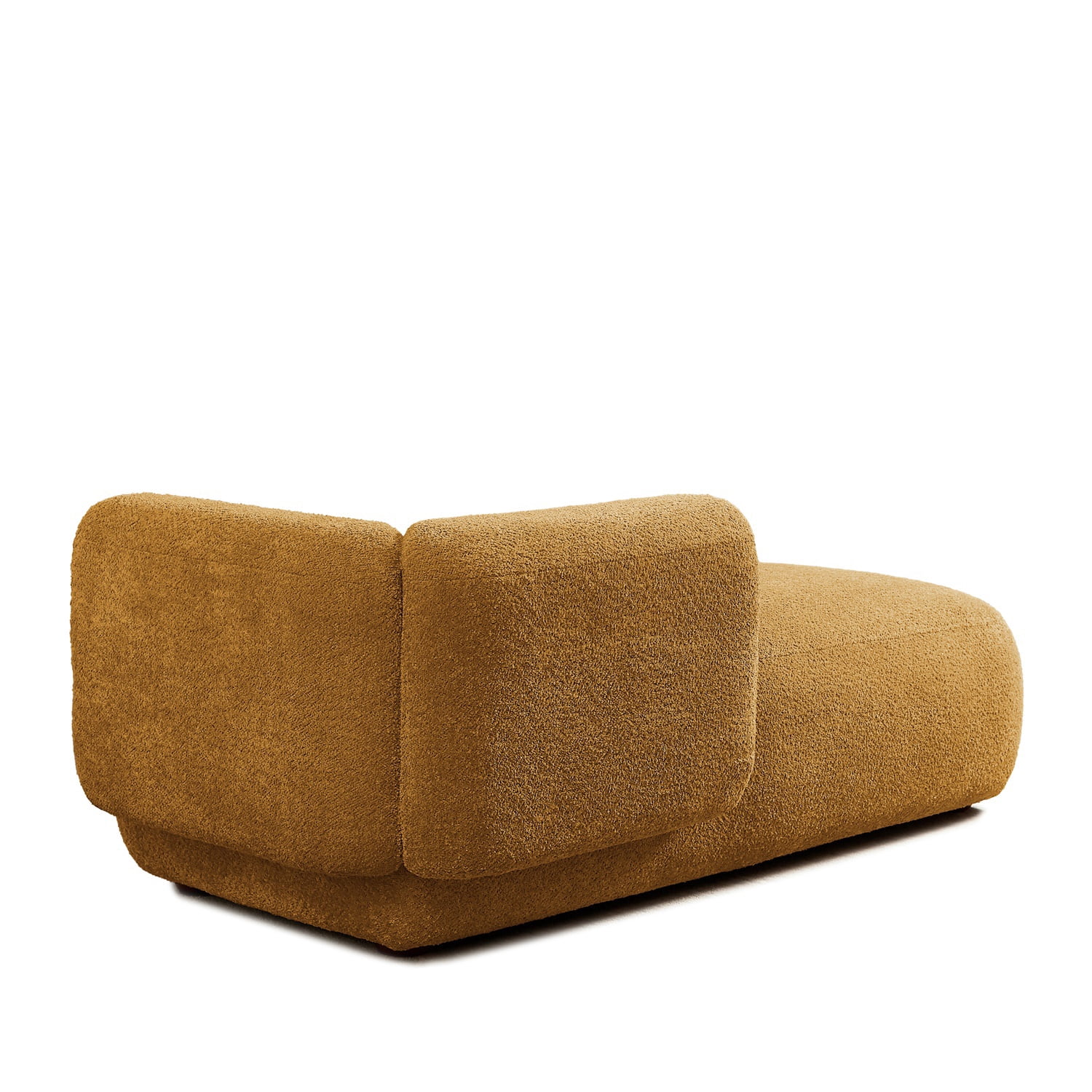 Hommoo 64" Boucle Upholstered Chaise Lounge Chair, Modern Tufted Leisure Sofa Chaise Sofa for Living Room, with Right Arm, Orange