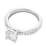 Sterling Silver Full Side Stones Twisted Vine Simulated 1.0 CT Diamond Engagement Ring Promise Bridal Ring (3.5)