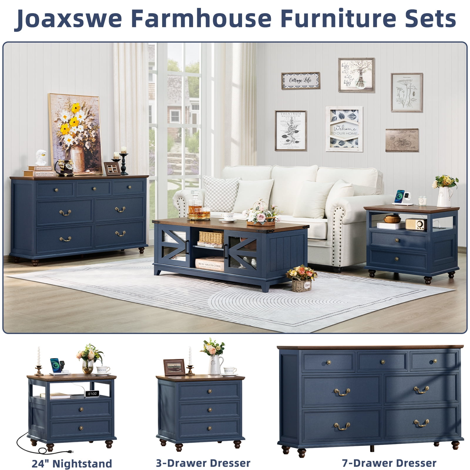 Joaxswe 7 Drawer Dresser for Bedroom, 54