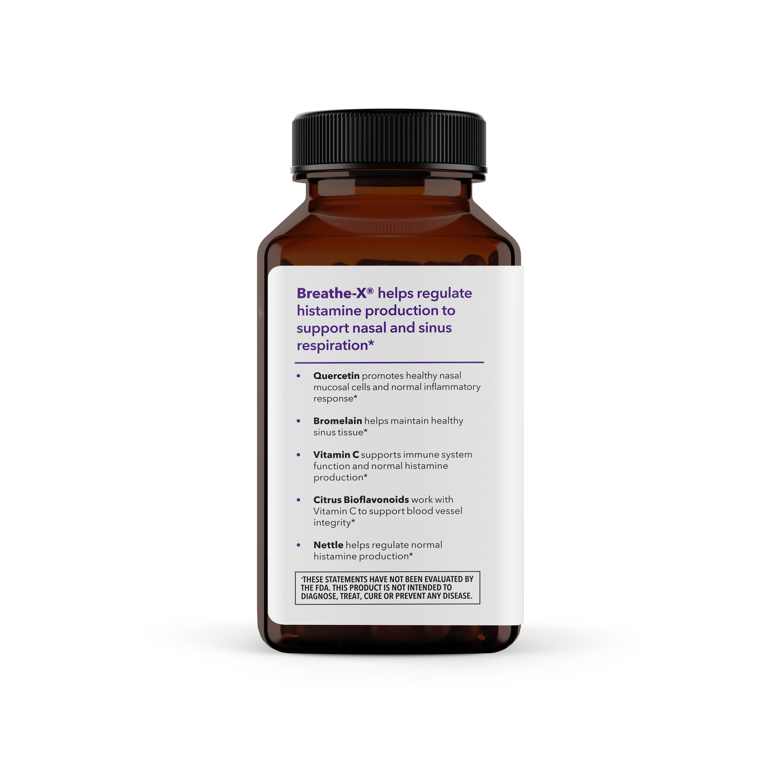 Breathe-X - Allergy & Sinus Relief Supplement - Supports Sinuses & Nasal Discomfort - Non-Drowsy & Fast-Acting - Quercetin, Bromelain, Citrus Bioflavonoids, Nettle Leaf & Vitamin C - 180 Capsules