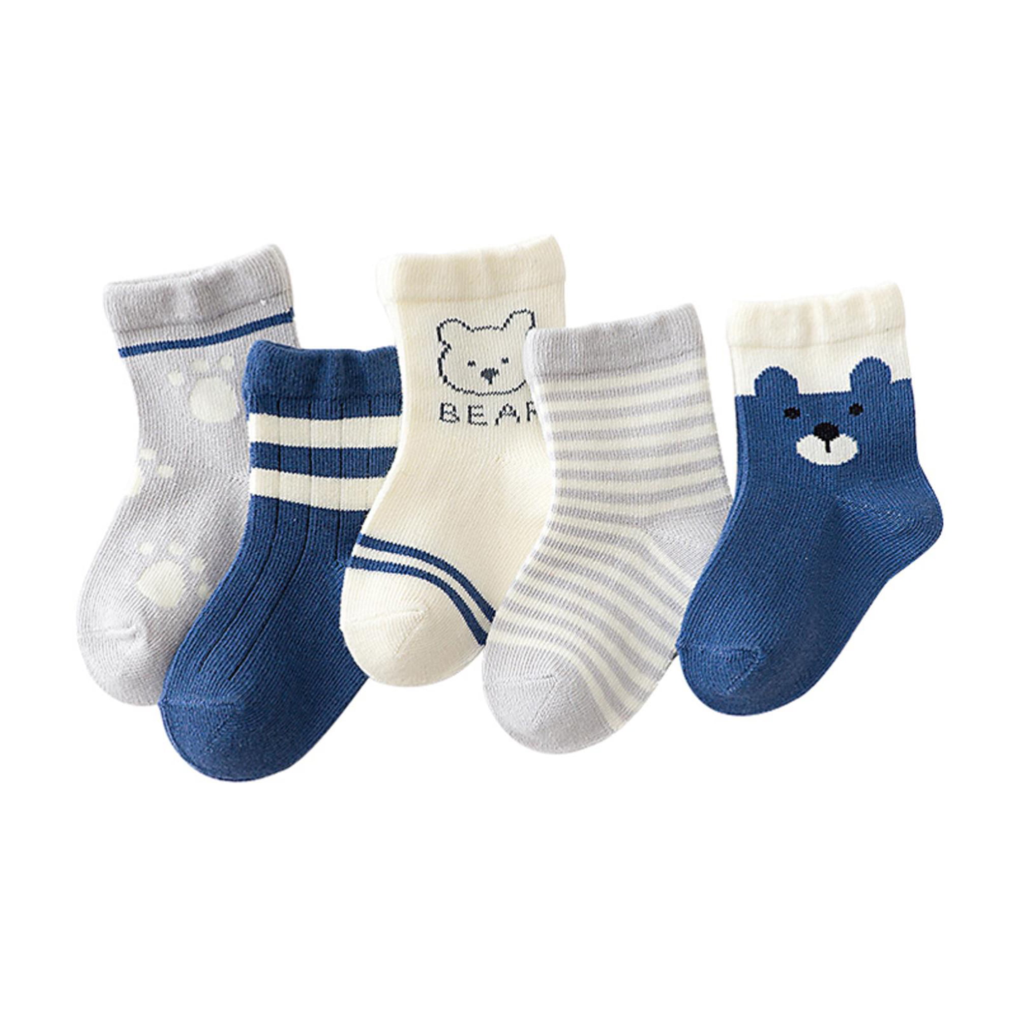 5 Pairs Baby Boy Girl Cotton Ankle Socks Newborn Infant Toddler Kids Soft Sock M 