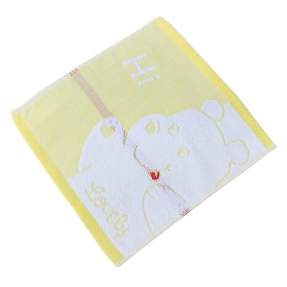 Yhmxh Toalla de algodón para bebé con estampado de oso glotón, suave y absorbente, disponible en cuatro colores para un cuidado óptimo de la piel delicada del bebé.