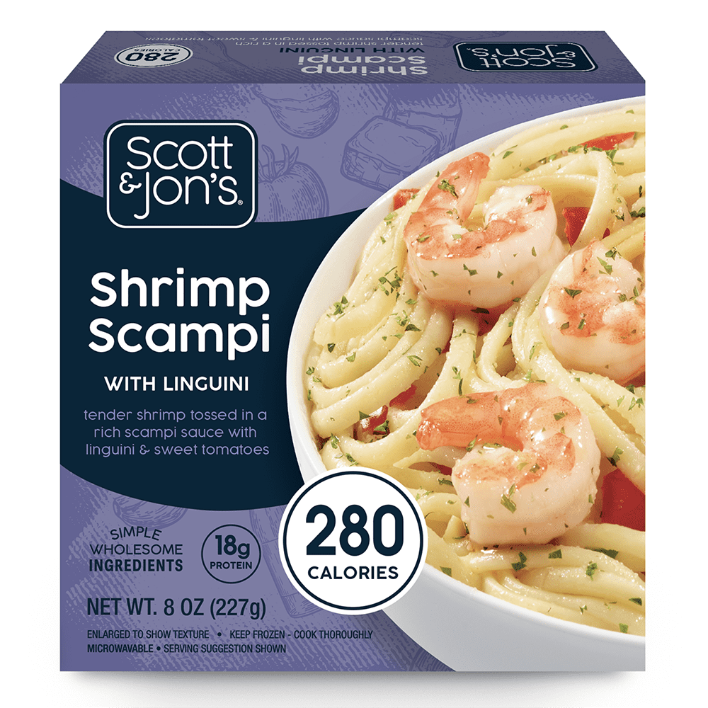 Scott & Jon's Shrimp Scampi Pasta Bowl Frozen Meal, 8oz