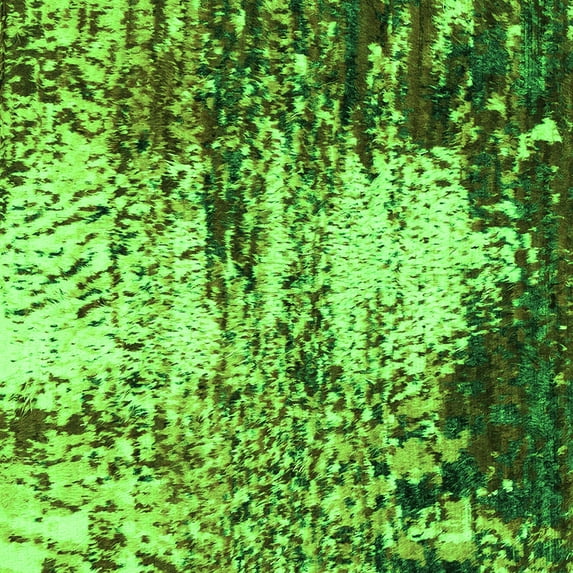 Ahgly Company Indoor Square Abstract Green Modern Area Rugs, 5' Square