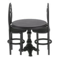 thumbnail image 1 of Juego de Asiento de Comedor Móvil en Miniatura 1:12 Estilo de Moda Patio de Juegos Metal Negro Sunnimix Dollhouse Miniatures, 1 of 8