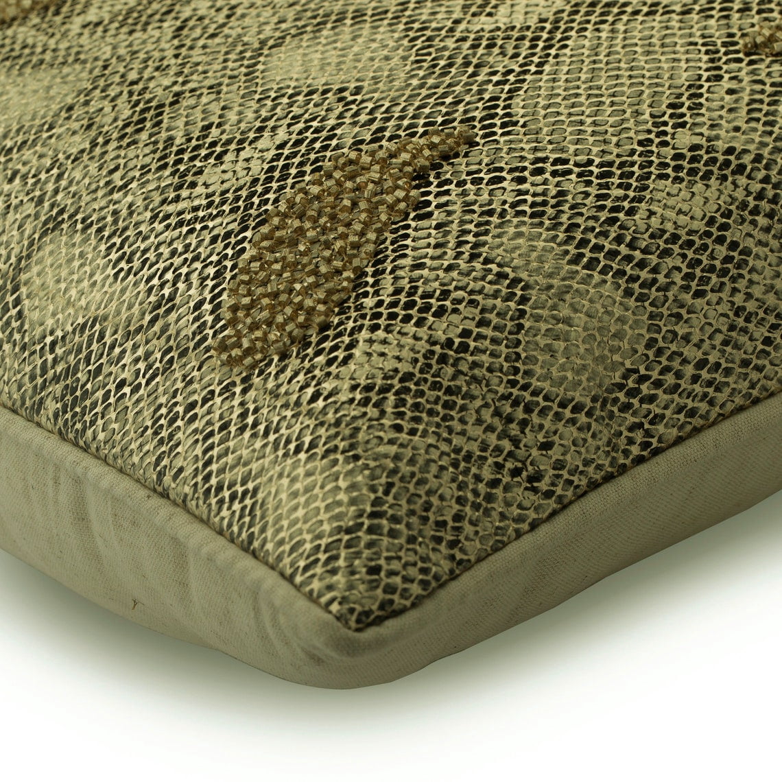 Decorative Gold 12"x24" (30x60 cm) Oblong Chair Pillow Case, Faux Leather Beaded Pattern Bed Pillow Cover, Animal Pattern Modern Style - Animal Bling