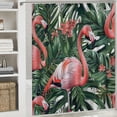 thumbnail image 6 of Orinice Tropical Shower Curtain Green Palm Leaves Pink Flamingo Floral Plant Animal Flower Leaf Summer Boho Bathroom Home Curtain Decor with Hooks 60x72, 6 of 7