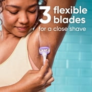 Venus ComfortGlide with aTouch of Vitamin E, Womens 3 Blade Disposable Razor, 2 Count, Purple