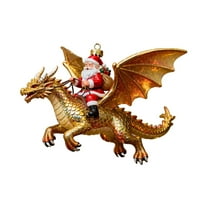 Leutsin Santa’s Dragon Riders Ornament Collection - Christmas Ornaments Santa Dragon Riders for Christmas Tree,Stocking Stuffers Hanging Acrylic Pendant,Gothic Indoor Outdoor Decorative Hanging
