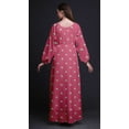 thumbnail image 3 of Bimba Polyester Georgette Leaves & Anemone Floral Printed Womenâ€™s Long Sleeve MaxiÂ&nbsp;DressÂ&nbsp;Elastic Waist Gown-Large Pink, 3 of 5