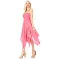 thumbnail image 3 of Sakkas Ella Smocked Bodice Spaghetti Strap Double Layered Dress - Pink - One Size Regular, 3 of 5