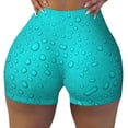 thumbnail image 2 of Daiia water droplets Pattern Women's Workout Shorts Biker Shorts - High Waisted Workout Spandex Tummy Control Gym Running Yoga Shorts-Large, 2 of 8