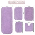 thumbnail image 3 of Home Weavers Radiant Collection 100% Cotton Non-Slip Bathroom Rug Set Machine Washable Bathroom Rug, Bath Rug, Bathroom Rug, Runner, U Shaped Contour, Purple Color 5 Piece Bath Rug set, 3 of 3