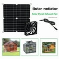 thumbnail image 3 of Solar Panel Powered Fan 11 Inch Ventilator Solar Exhaust Fan for Pet Poultry House Greenhouse RV Roof with 2 Fan,2 x Solar panel 1 x Exhaust fan,Black, 3 of 8