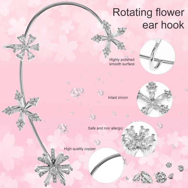 Muyoka Zircon Mariposa Pendiente Rotación Mariposa Gancho para la oreja Aleación Mariposa Oreja Cuff Clips de cartílago Mariposa Oreja Wrap Crawler con caja de almacenamiento para amiga Hermana Fiesta Muyoka Hogar