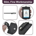 thumbnail image 2 of GOGO Snap Button Security PU Heavy Duty Badge Holder Clip With Lanyard, 3 Card Slots-Ribbon Orange, 2 of 6