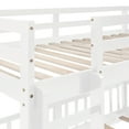 thumbnail image 6 of DreamBuck Floor Bunk Bed with Slide, Twin over Twin Bunk Bed for Teens, Wood Low Bed Frame with Ladder for Teens, White, 6 of 8