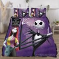 thumbnail image 3 of Juego de cama de tres piezas Pesadilla antes de Navidad, edredón cálido y cómodo, ropa de cama suave, regalo de Navidad para niños y adultos, dos fundas de almohada, una funda de edredón, 3 of 6
