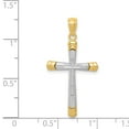 thumbnail image 4 of Finest Gold 14K Two-Tone Polished Diamond-Cut Cross Pendant, 4 of 4