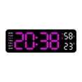 thumbnail image 3 of Reloj de escritorio con alarma digital y temperatura, reloj de pared moderno para el hogar. rosa roja luz negra, 3 of 9