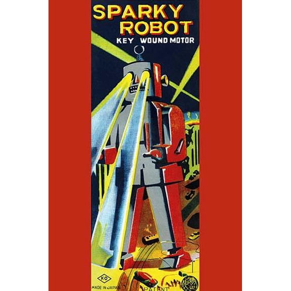 Sparky Robot- Fine Art Canvas Print (20" x 30")