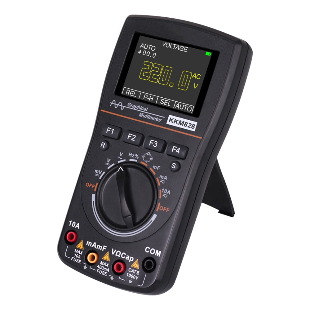 KKmoon kkm828 High Definition Intelligent Graphical Digital Oscilloscope Multimeter 2 in 1 with 2.4 Inches Color Screen 1MHz Bandwidth 2.5Msps Sampling Rate for DIY and Electronic Test