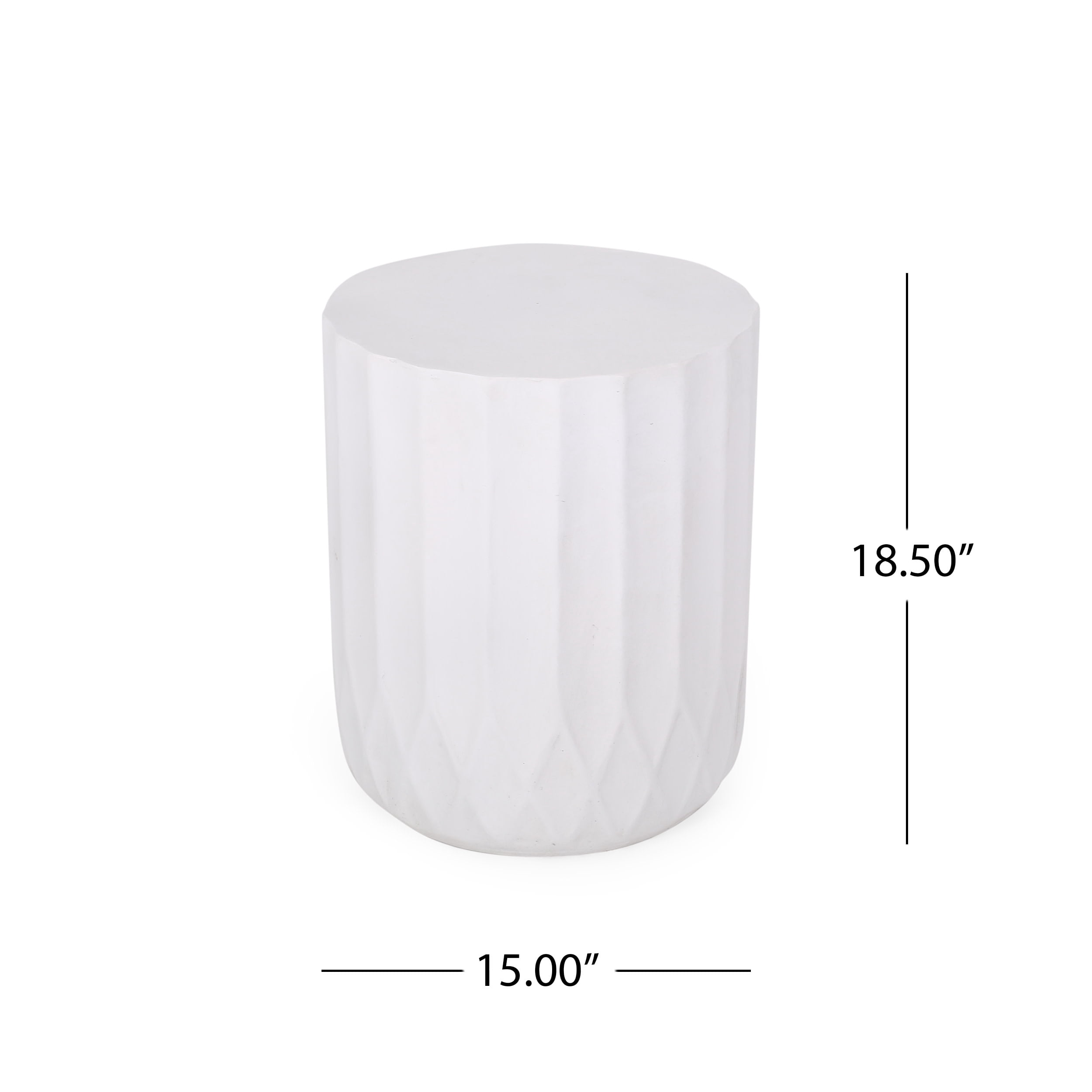 Bissell Lightweight Concrete Outdoor Side Table, Antique White