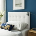 thumbnail image 2 of Pemberly Row Tête de Lit Capitonnée en Velours de Performance pour Lit Simple, Blanc, 2 of 7