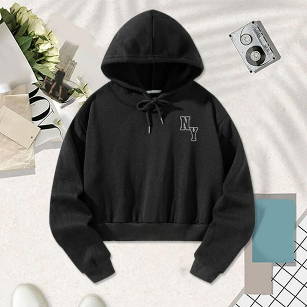 Sudadera holgada Suéter deportivo con capucha Traje de otoño negro Suéter  elegante, Mujer SG