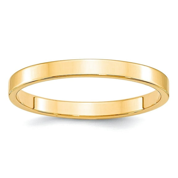 14k Yellow Gold Solid Polished Lightweight 2.5mm Ltw Flat Band Size 6.5 Ring Ring for Women and Men