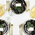 EcoQuality 10 inch Round Black Plastic Dinner Plates with Gold Stroke Design - China Like Party ...