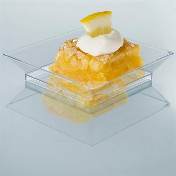 BalsaCircle 10 Pieces 3.5" Disposable Square Plastic Dessert Plates Clear